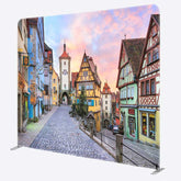 Aperturee - Aperturee Oktoberfest Tension Fabric Backdrop German Village of Rothenburg Scenery Autumn Festival Party Photo Prop